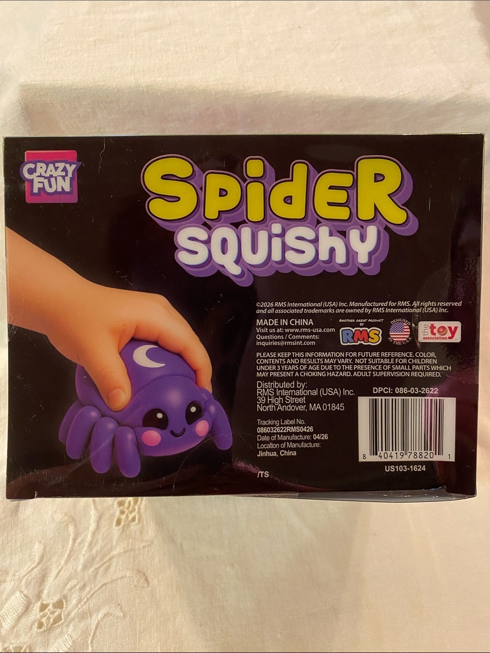 New Authentic RMS Purple Spider Squishy Plush - Cute Stretch Sensory Toy - Picture 6 of 6